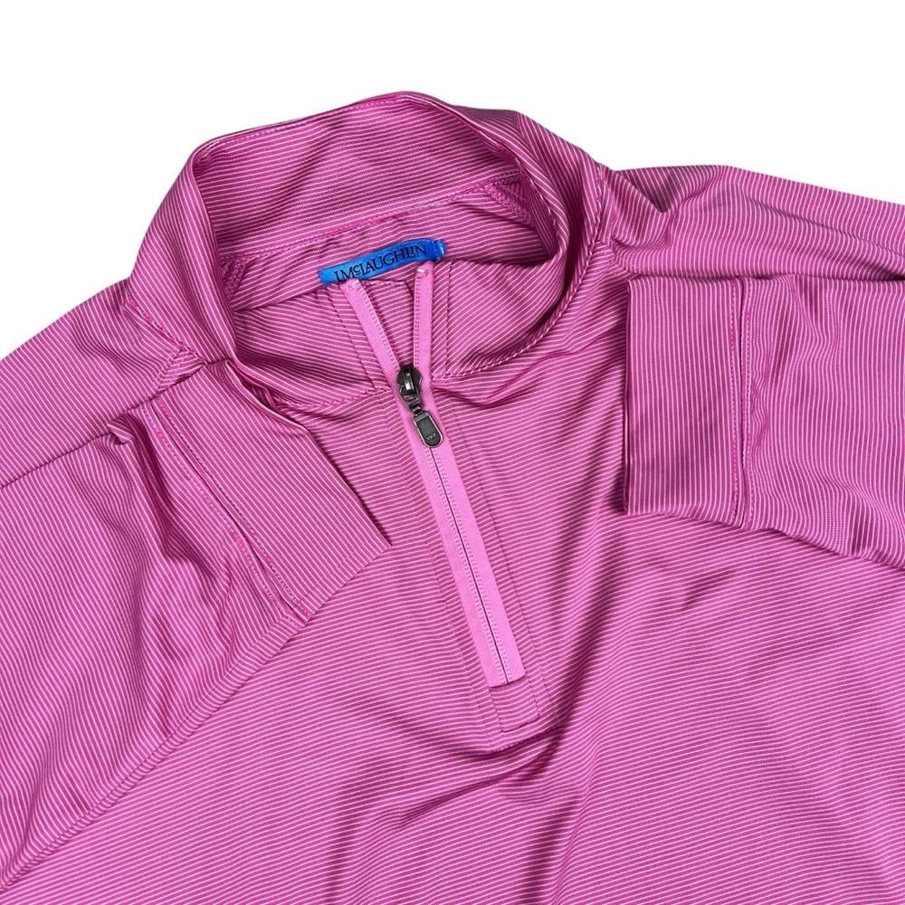 J McLaughlin Quarter Zip Long Sleeve Pullover Top Pink Approx Size Large XL Read